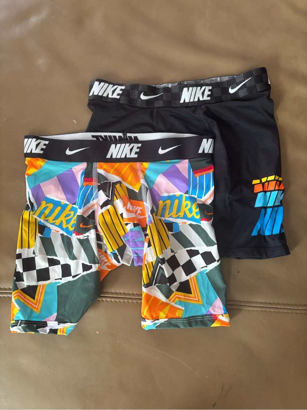 Nike Kids' Black & Multicolor Graphic Compression Shorts Set